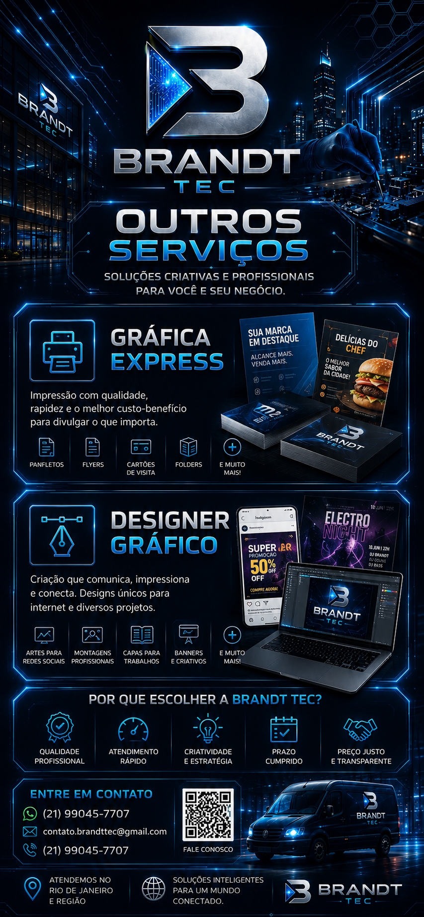 Arte Brandt Tec sobre design gráfico e gráfica express