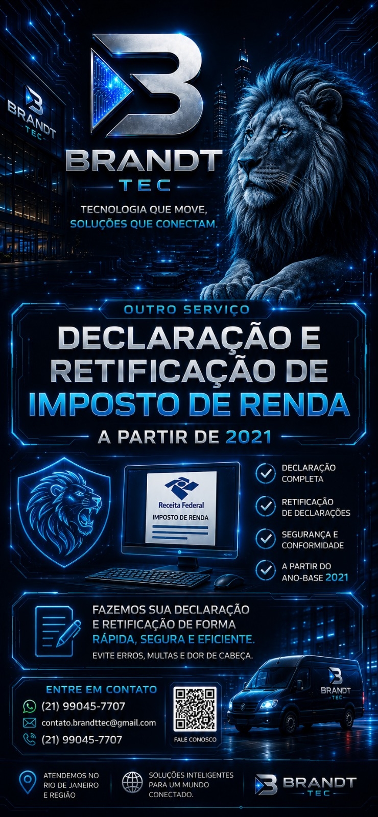Arte Brandt Tec sobre declaração e retificação de Imposto de Renda