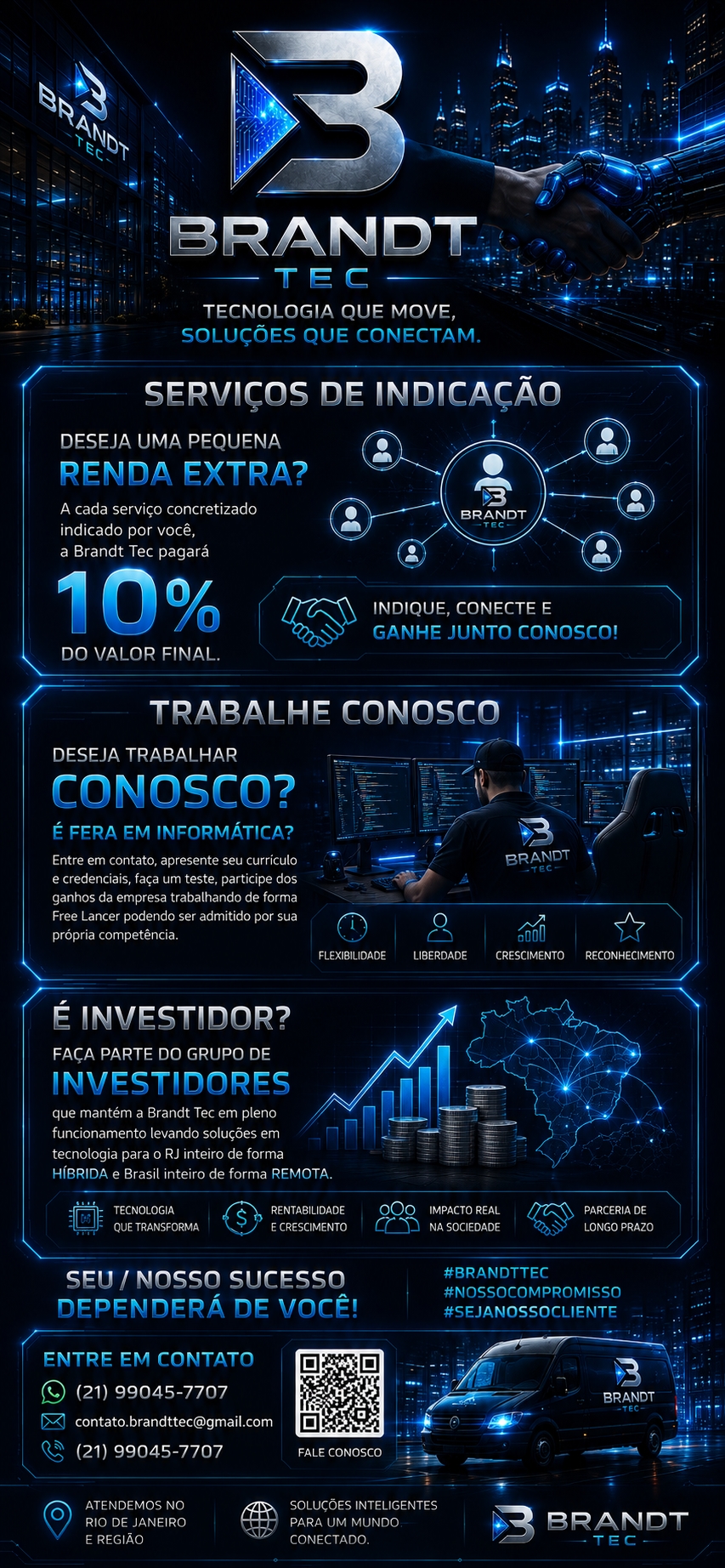 Arte Brandt Tec sobre conexões e parcerias