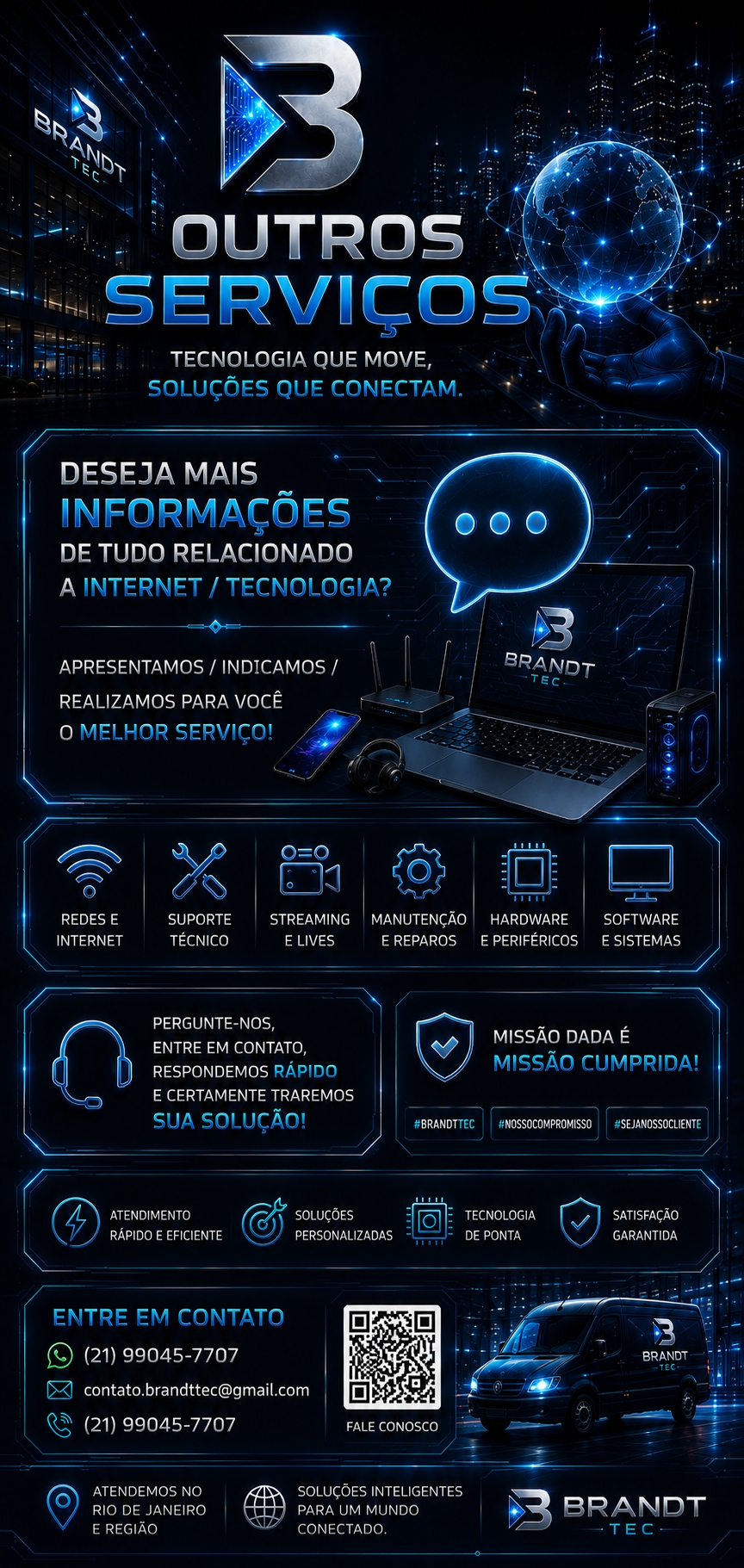 Arte Brandt Tec sobre soluções em tecnologia