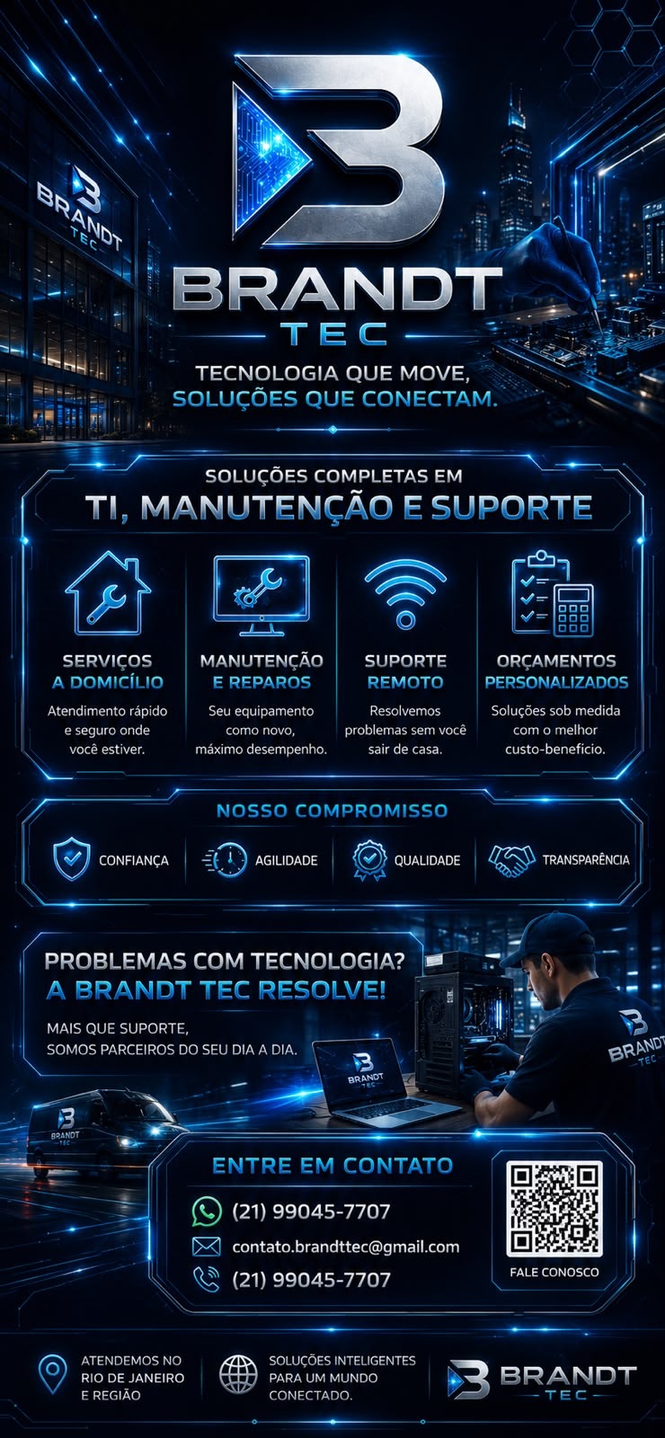 Arte Brandt Tec sobre manutenção e suporte técnico